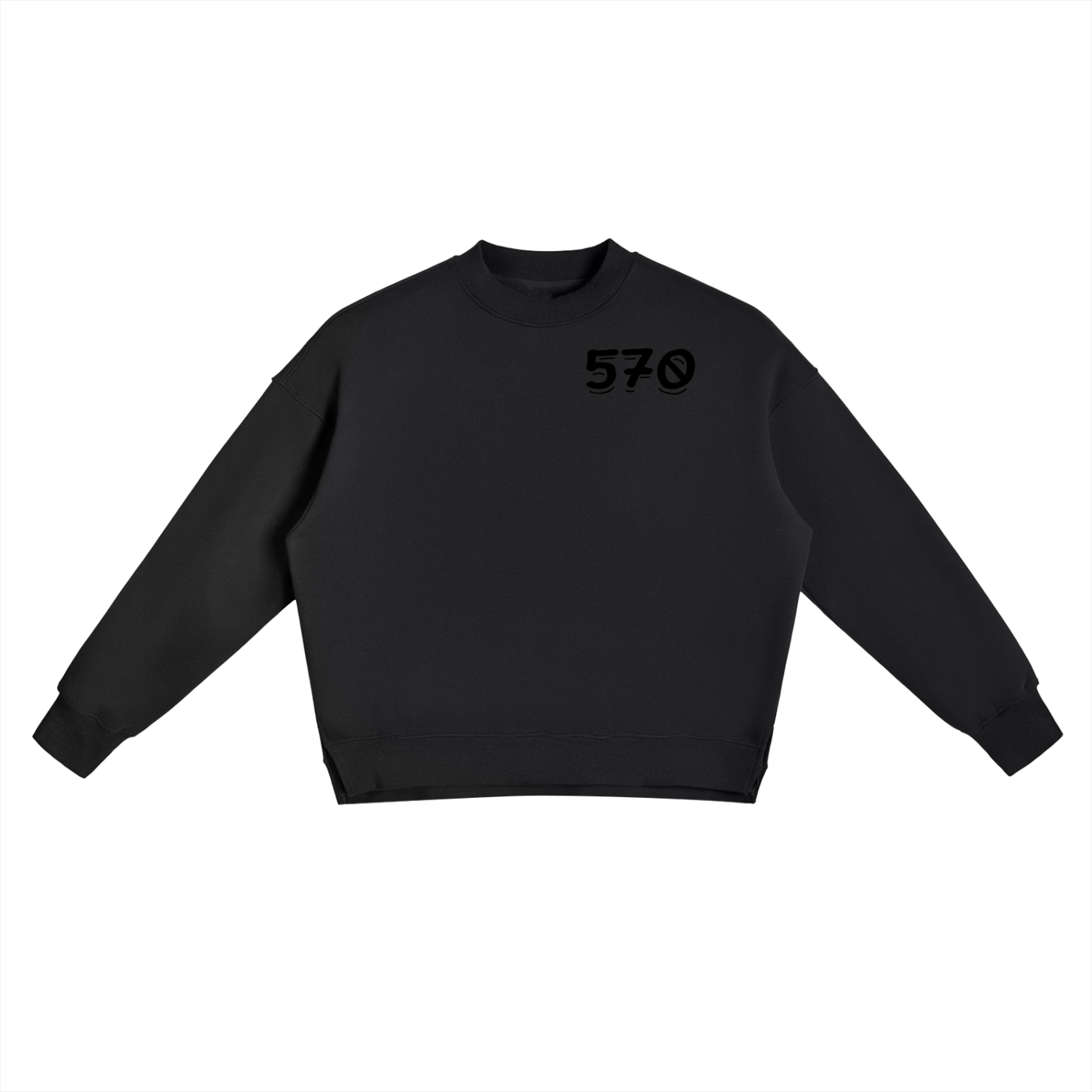 Fleece Side Slit Crewneck Sweatshirt