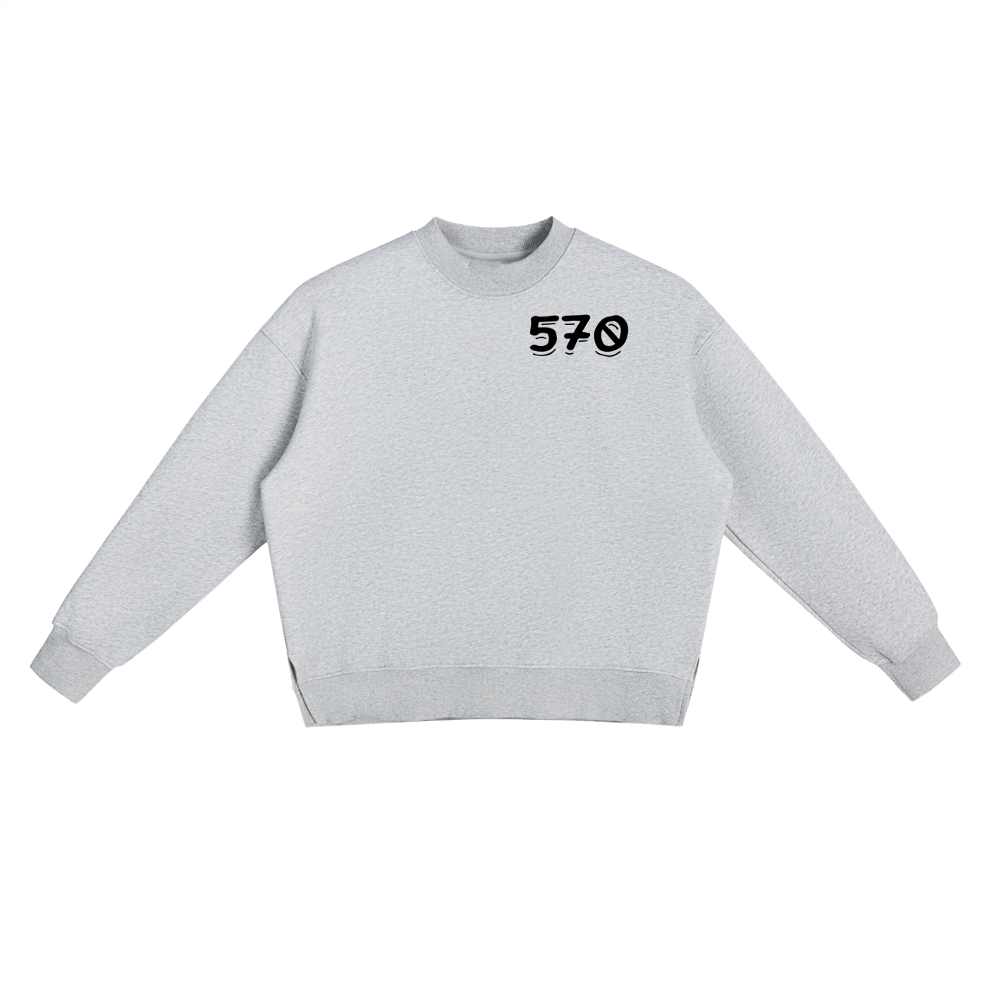 Fleece Side Slit Crewneck Sweatshirt