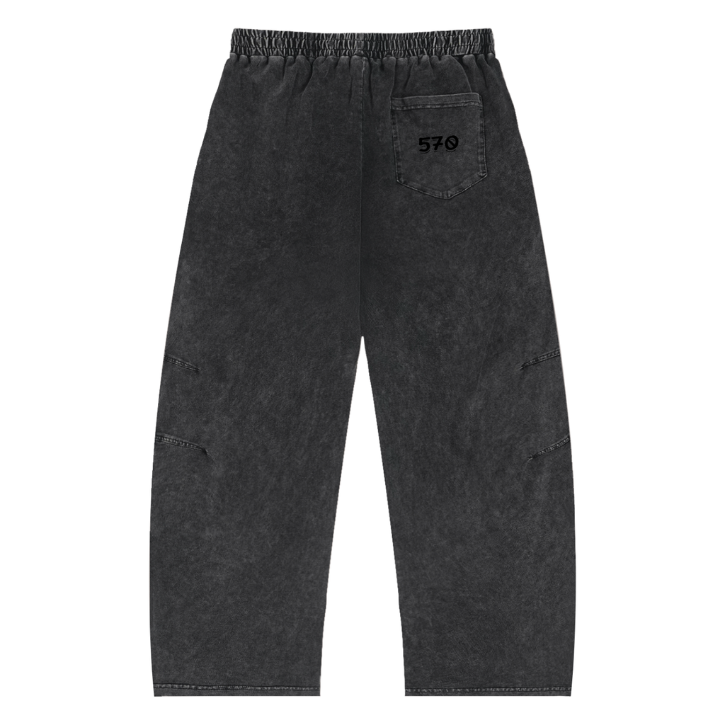 Snow Wash Drawstring Cotton Pants